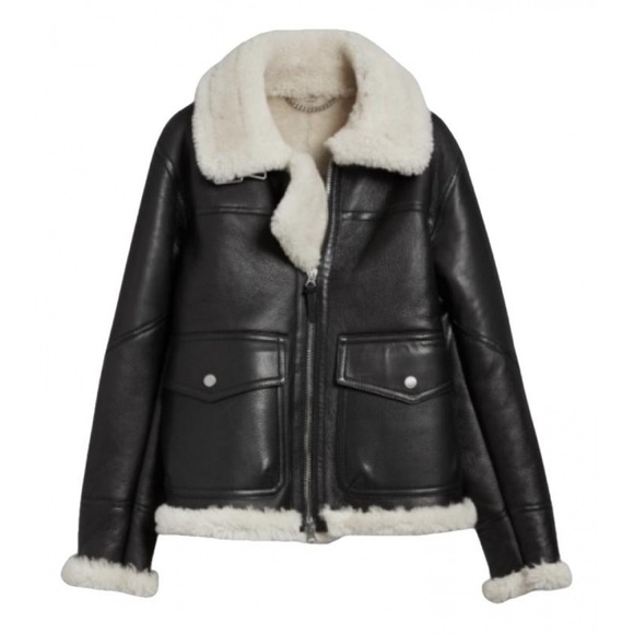 Burberry shearling fur aviator Yeoville coat jacket - Picture 1 of 13